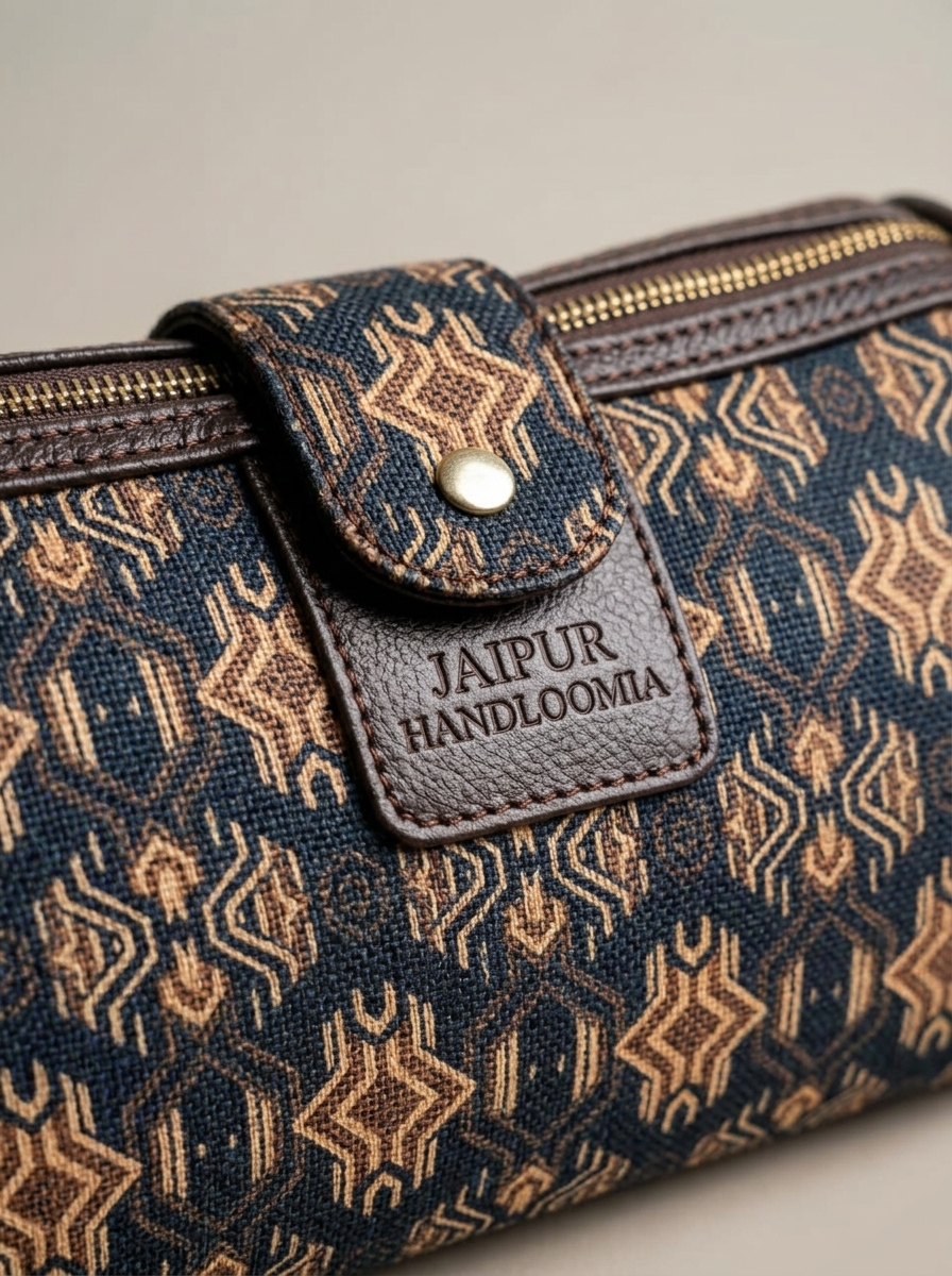 Jaipur Indigo Geometric Cylindrical Sling Bag — view 4