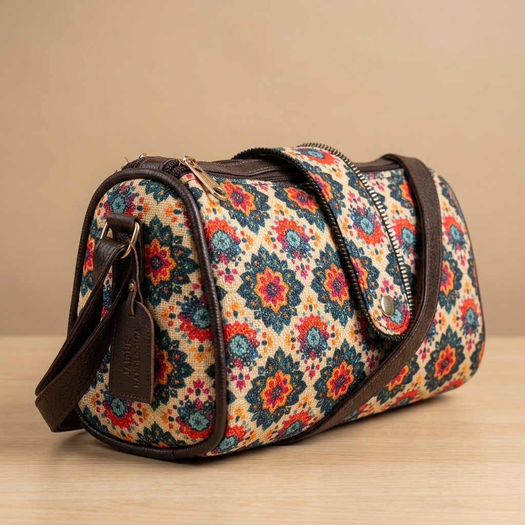 Jaipur Geometric Tapestry Double-Pocket Sling Bag — view 2
