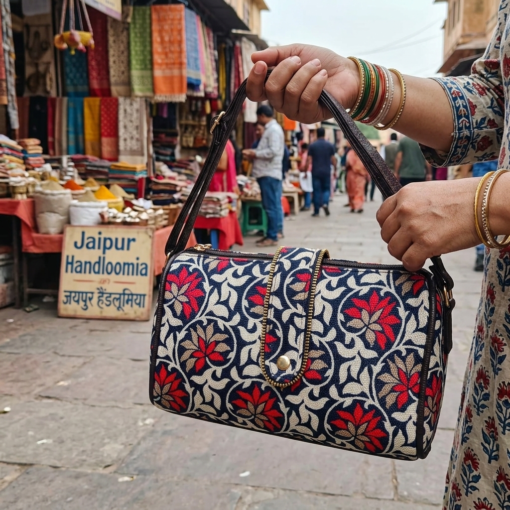 Jaipur Geometric Double-Pocket Sling Bag — view 5