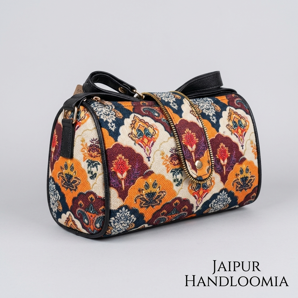 Jaipur Tapestry Floral Cylindrical Bag — view 3