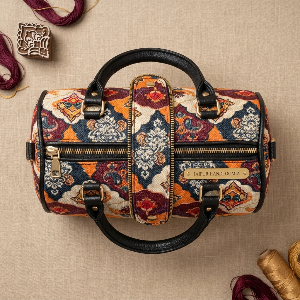 Jaipur Tapestry Floral Cylindrical Bag — view 2