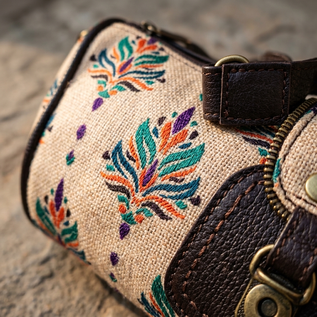 Jaipur Multi-Color Leaf Cylindrical Bag — view 4