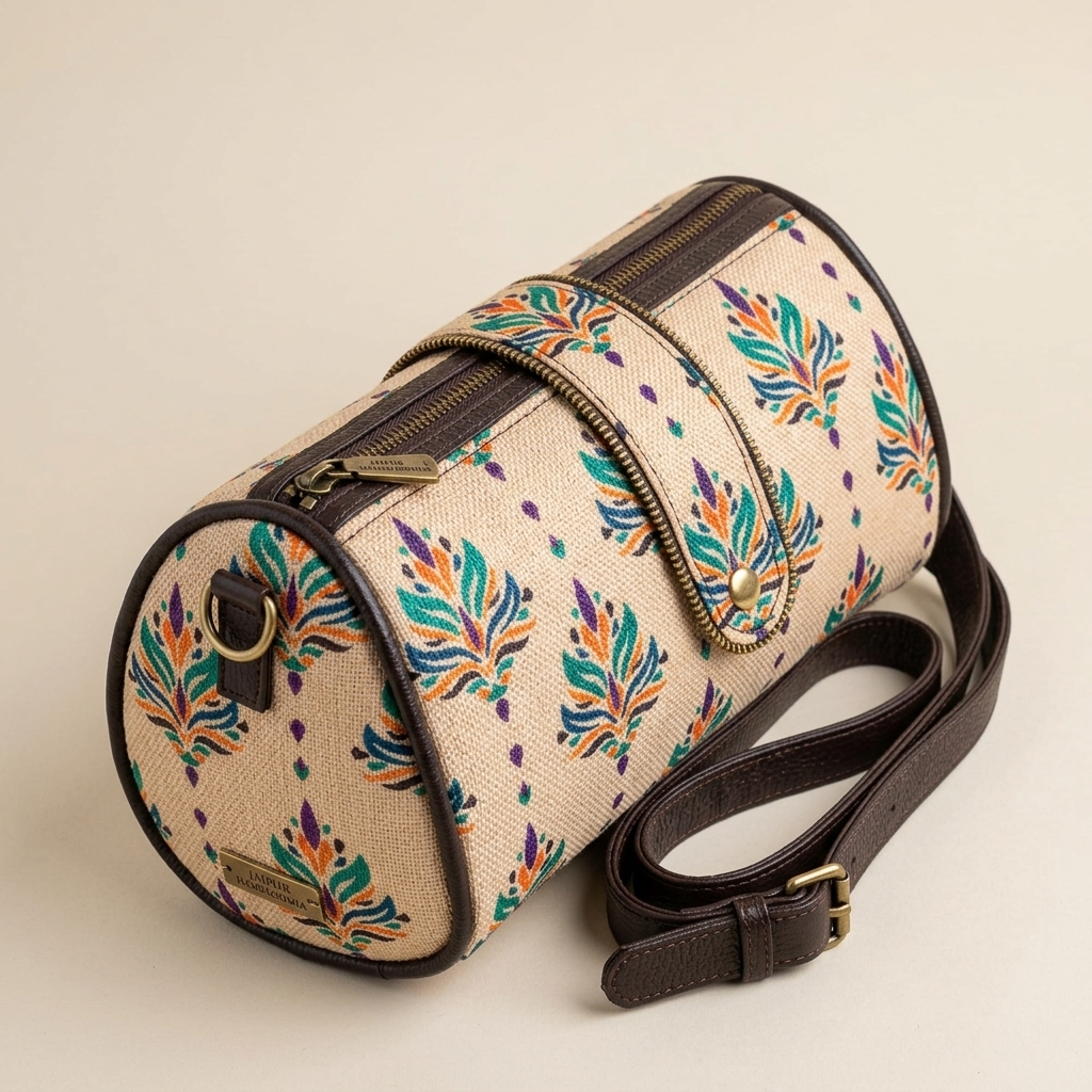 Jaipur Multi-Color Leaf Cylindrical Bag — view 3