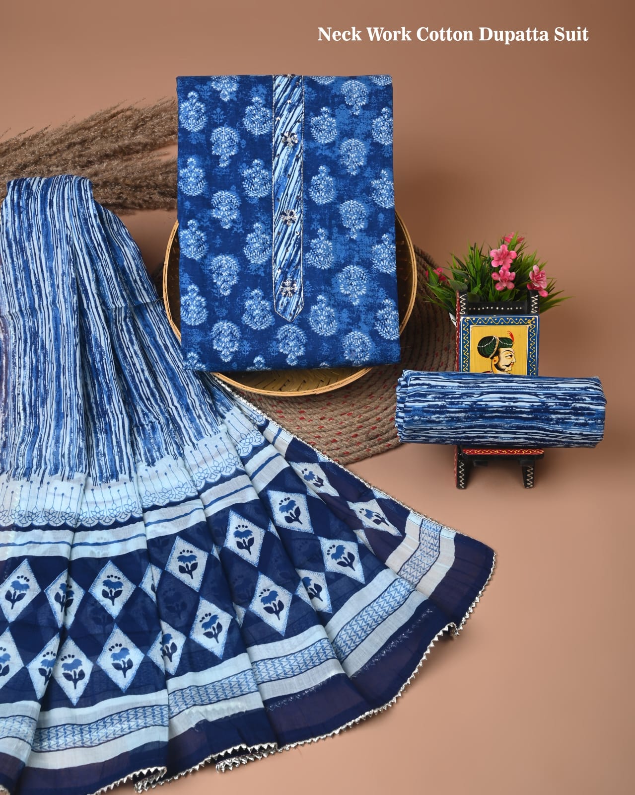 Cotton suits with gota paati work