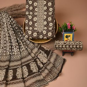 Cotton suits with gota paati work Brown
