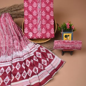 Cotton suits with gota paati work Pink