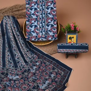 Cotton suits with gota paati work Royal Blue