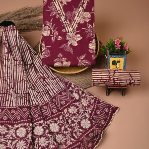 Cotton suits with gota paati work Pansy Purple