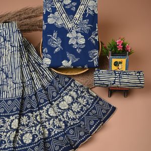 Cotton suits with gota paati work Blue