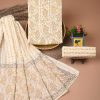 Cotton suits with gota paati work Off White