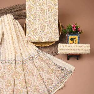 Cotton suits with gota paati work Off White