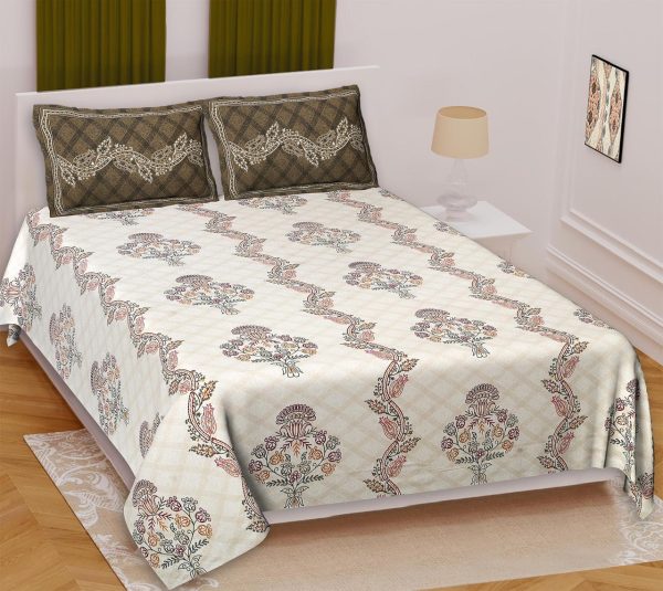 Pure cotton fabric double bed bedsheet