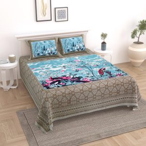 Pure cotton fabric double bed bedsheet
